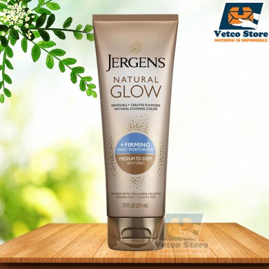 Kem Dưỡng Da Nâu Jergens Natural Glow + Firming Daily Moisturizer Medium To Deep Skin Tones 221ml